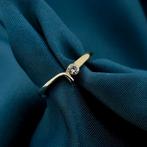 Bicolor gouden ring met diamant | 0,10 ct. (witgoud), Sieraden, Tassen en Uiterlijk, Ringen, Goud, Met edelsteen, Gebruikt, 17 tot 18