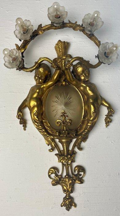 Wandlamp - Verguld messing, Antiek en Kunst, Curiosa en Brocante