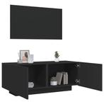 vidaXL Tv-meubel 100x35x40 cm bewerkt hout zwart, Huis en Inrichting, Kasten | Televisiemeubels, 100 tot 150 cm, Verzenden, Nieuw