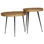 vidaXL Salontafel 2 stuks Gouden bewerkt hout, Huis en Inrichting, Verzenden, Nieuw, Overige houtsoorten