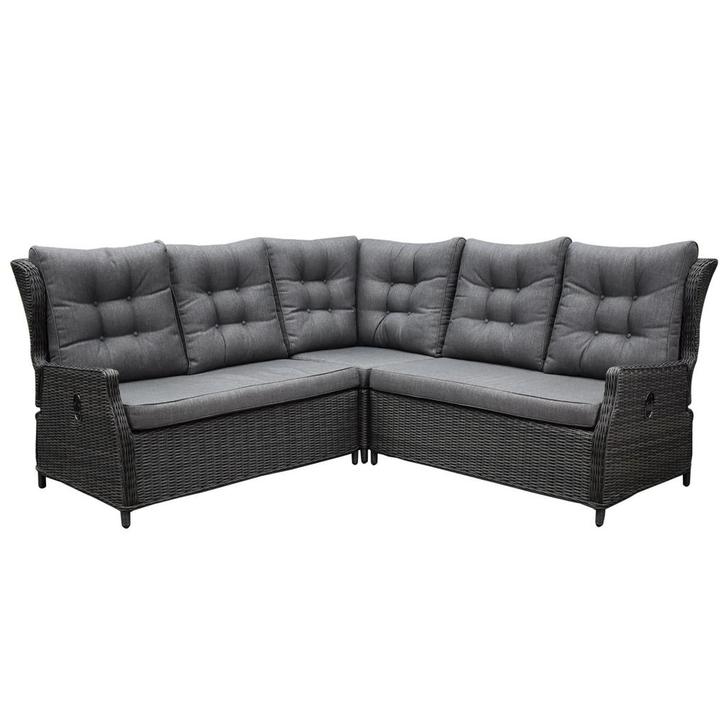 Ibiza premium hoek loungeset verstelbaar 3 delig antraciet, Tuin en Terras, Tuinsets en Loungesets, Nieuw, Wicker, Ophalen of Verzenden