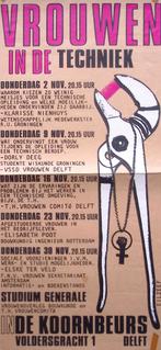 vintage poster vrouwenrechten - Vrouwen in de techniek, Verzenden, Nieuw, Overige onderwerpen, Met lijst