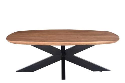 Deens Ovale Salontafel Jesper – 120 cm | Naturel Mangohout, Huis en Inrichting, Tafels | Salontafels, Ophalen