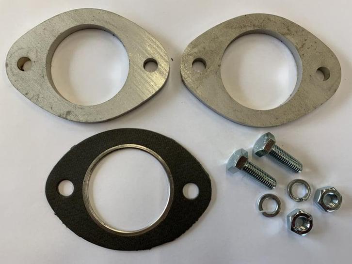 2,5 inch 2-gaats flens kits incl. pakking, Auto-onderdelen, Uitlaatsystemen, Nieuw, Ophalen of Verzenden