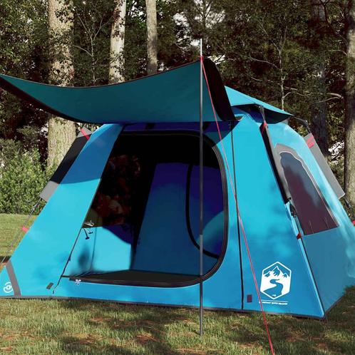 vidaXL Koepeltent 4-persoons snelontgrendeling blauw, Caravans en Kamperen, Tenten, Nieuw, tot en met 2, Verzenden