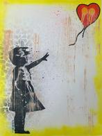 Dillon Boy (1979) - Dillon Boy vs Banksy Girl with Red Heart, Antiek en Kunst