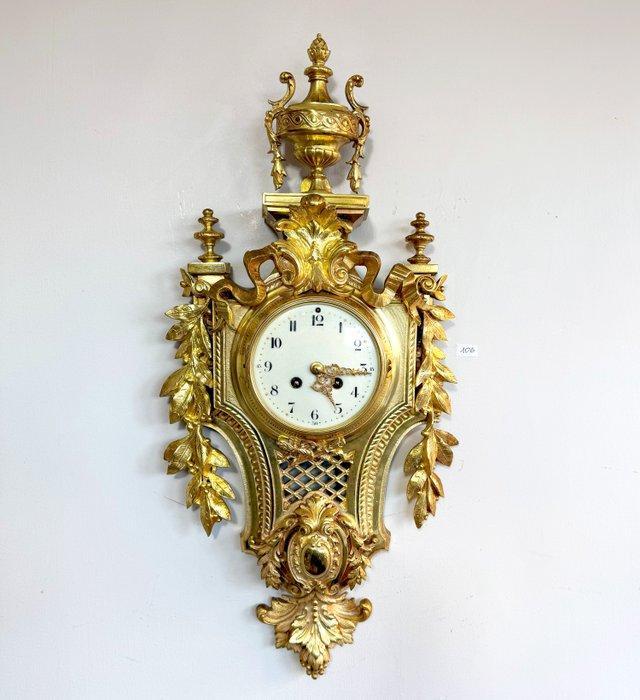 Cartel klok - - Verguld messing - 1850-1900, Antiek en Kunst, Antiek | Klokken