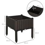 Plantenbak Met Verhoogd Bed En Afvoergaten Rotan-look Bloemb