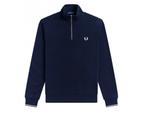 Fred Perry - Half Zip Sweatshirt - Blauw Sweatshirt - M, Kleding | Heren, Nieuw