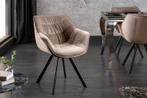 Design stoel THE DUTCH COMFORT champagne grijs fluweel retro, Huis en Inrichting, Stoelen, Ophalen of Verzenden, Nieuw