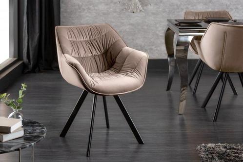 Design stoel THE DUTCH COMFORT champagne grijs fluweel retro, Huis en Inrichting, Stoelen, Ophalen of Verzenden
