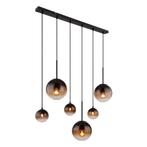 Hanglamp HALLIE 91.0 cm 6-lichts Zwart, Smoked, Huis en Inrichting, Nieuw, Ophalen of Verzenden, Metaal