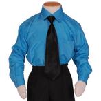 Kinderoverhemd lange mouw turquoise-146/152 NIEUW, Ophalen of Verzenden, Nieuw, S.Y.W, Jongen