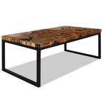 vidaXL Salontafel 110x60x40 cm teakhout en hars, Huis en Inrichting, Tafels | Salontafels, 100 tot 150 cm, Verzenden, Teakhout