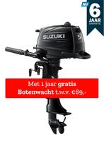 Suzuki buitenboordmotor 5pk - DF5A - Langstaart - Zwart, Ophalen of Verzenden, Nieuw, Benzine, 5 tot 10 pk