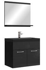 Badkamermeubel Montreal Set 02 60 x 35 cm Zwart Badmeubel, Verzenden, Nieuw, Wastafelkast
