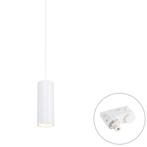 Design hanglamp wit incl. rail adapter 3-fase - 3-Phase Tubo, Huis en Inrichting, Lampen | Spots, Nieuw, Metaal of Aluminium, Modern