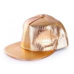 Gouden rapper cap krokodillenprint - Feesthoeden overig, Verzenden, Nieuw