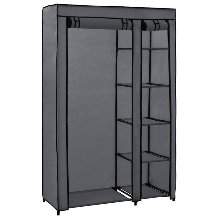 vidaXL Kledingkast opvouwbaar 110x45x175 cm stof grijs, Huis en Inrichting, Kasten | Kledingkasten, Nieuw, Verzenden