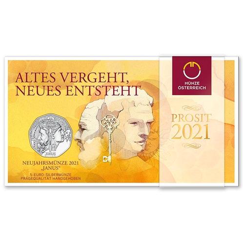 Oostenrijk 5 Euro Janus 2021 BU, Postzegels en Munten, Munten | Europa | Euromunten, Verzenden