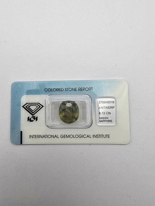 Zonder Minimumprijs - 1 pcs Bruin, Groen Saffier - 8.12 ct -, Sieraden, Tassen en Uiterlijk, Edelstenen