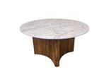 Salontafel Yara rond 80 cm marmer mangohout - Wit, Ophalen of Verzenden, Nieuw