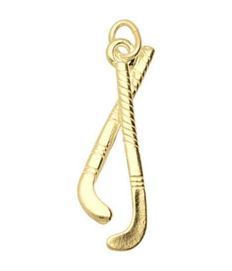 Gouden Hockeysticks ketting hanger, Sieraden, Tassen en Uiterlijk, Kettinghangers, Verzenden