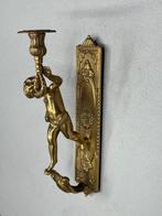 Sierlijke messingen wandkandelaar - Kandelaar - Messing, Antiek en Kunst