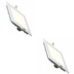 LED Downlight Slim 2 Pack - Inbouw Vierkant 3W - Natuurlijk, Metaal of Aluminium, Nieuw, Ophalen of Verzenden, Led