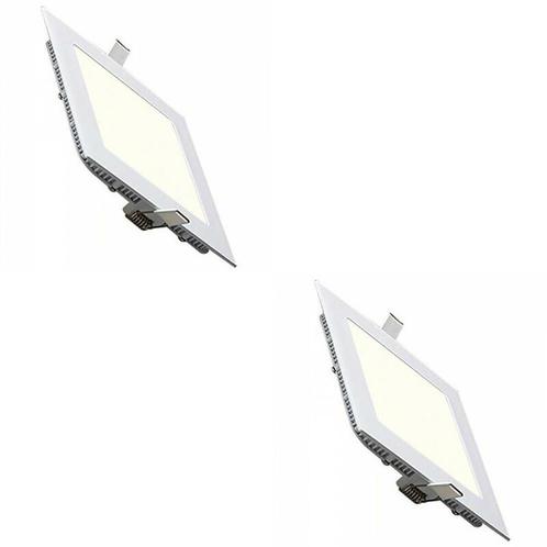 LED Downlight Slim 2 Pack - Inbouw Vierkant 3W - Natuurlijk, Huis en Inrichting, Lampen | Spots, Plafondspot of Wandspot, Nieuw