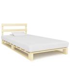 vidaXL Bedframe pallet massief grenenhout 100x200 cm, 100 cm, Eenpersoons, Bruin, Verzenden