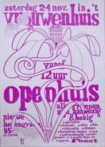Vintage poster vrouwenrechten - Openhuis in t vrouwenhuis, Verzamelen, Verzenden, Nieuw, Overige onderwerpen, Met lijst
