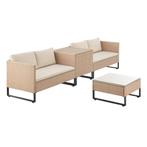 Loungeset / Tuinset Santorini - Polyrotan - Modulair - Crème, Tuin en Terras, Tuinsets en Loungesets, Verzenden, Nieuw