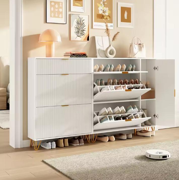 Witte Schoenenkast 3 Vouwdeuren – Vrijstaand en Compact, Huis en Inrichting, Kasten | Schoenenkasten, Nieuw, Verzenden