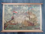 Schoolkaart - Oude Schoolplaat met VOC schepen “ Krijgsraad, Antiek en Kunst, Curiosa en Brocante