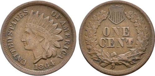 1 Cent 1864 Usa (MuntenenBankbiljetten-Wereldmunten), Postzegels en Munten, Munten | Amerika, Verzenden