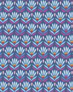 Viscose Poplin Bloemen Marine Blauw, Nieuw, Blauw