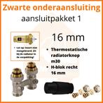 Eco 8 Zwarte thermostatisch aansluitpakket 1 t.b.v. 16 mm bu, Doe-het-zelf en Verbouw, Verwarming en Radiatoren, Ophalen of Verzenden