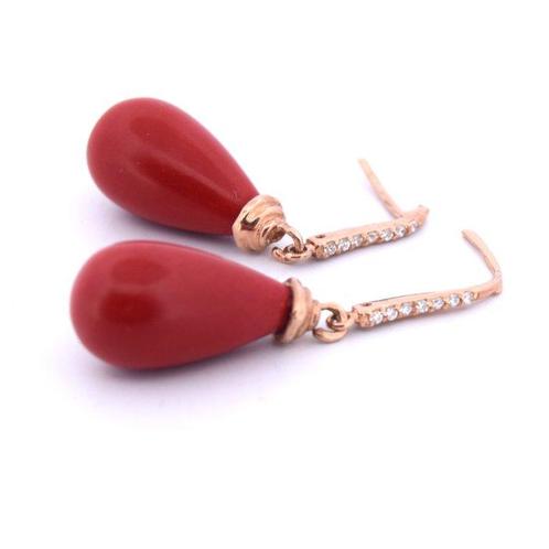 Zonder Minimumprijs - Oorbellen - 9 kt. Roségoud - 0.25ct., Sieraden, Tassen en Uiterlijk, Oorbellen
