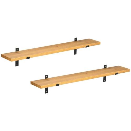 TRUUSK Set Van 2 Planken, Boekenkast, Houten Plank, Massief, Huis en Inrichting, Woonaccessoires | Wandplanken en Boekenplanken