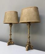 Tafellamp - Leder, Messing - Twee tafellampen