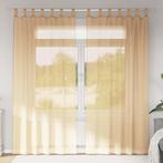 vidaXL Gordijnen met lussen 2 st 140x225 cm zand, Huis en Inrichting, Stoffering | Gordijnen en Lamellen, Verzenden, Nieuw, Bruin
