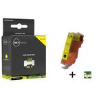Geschikt Canon CLI-521Y  inktcartridge Geel MET CHIP, Nieuw, Cartridge, Inktmedia