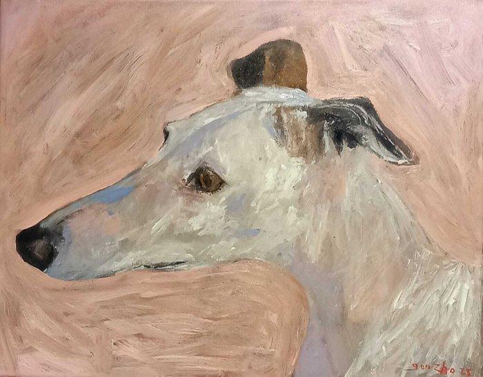 GONZHO - Mirada en rosa (No reserve), Antiek en Kunst, Kunst | Schilderijen | Modern