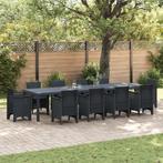 vidaXL Tuintafel 350x100x73 cm poly rattan antraciet, Tuin en Terras, Tuintafels, Verzenden, Nieuw, Metaal