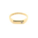 Gouden heren pinkring met diamant; 0,015 ct. | Jeunesse, Gebruikt, Overige kleuren, Heer, Ophalen of Verzenden