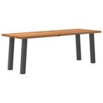 vidaXL Eettafel rechthoekig 220x80x74 cm massief eikenhout, Huis en Inrichting, Tafels | Eettafels, Verzenden, Nieuw