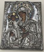 Icoon - Moeder Gods met Drie Handen - Hout, Legering,, Antiek en Kunst