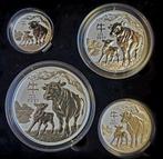 Set - Lunar III - 1/2 oz t/m 5 OZ - 2021- Year of the OX, Postzegels en Munten, Munten | Oceanië, Verzenden, Losse munt, Zilver