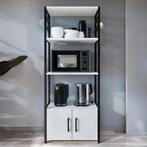 Keukenkast Arhuni 139x56x30 cm zwart en wit [en.casa], Huis en Inrichting, Verzenden, Nieuw